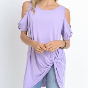Lilac Cold Shoulder Top